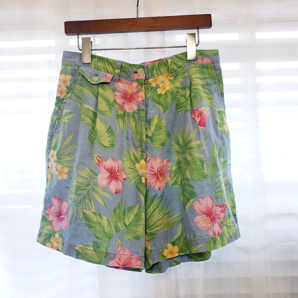Vintage Ralph Lauren Tropical 100% Linen Shorts
